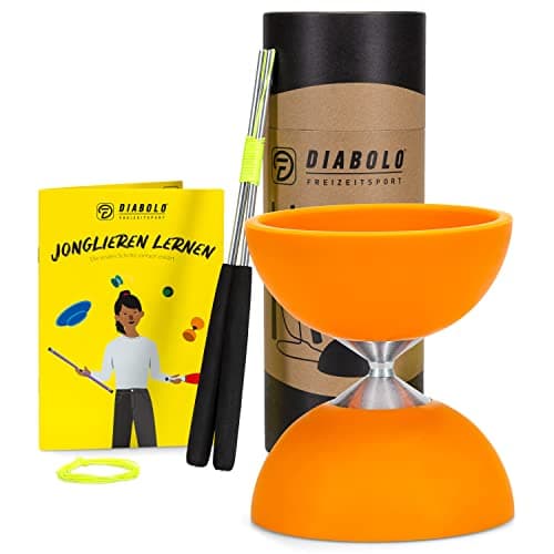 Diabolo Freizeitsport Jonglier-Set Basic (hellgrün), ideal zum Verschenken für Kinder & Einsteiger - Aluminum Handsticks