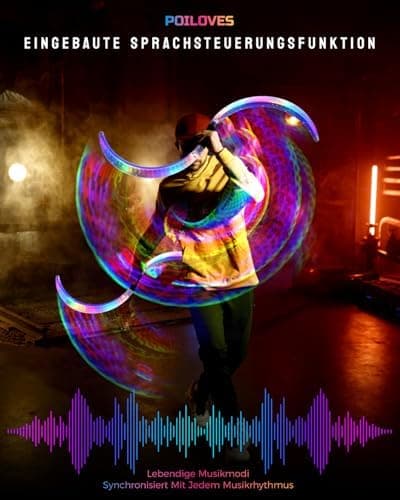 Magic LED S-Form Stäbe - Farben und tiefgreifender visueller Effekt für Jonglieren - 241 Farblichtmodi USB-Aufladbar