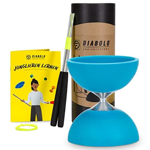 Diabolo Freizeitsport Jonglier-Set Basic (hellgrün), ideal zum Verschenken für Kinder & Einsteiger - Aluminum Handsticks