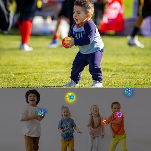 Tzeking 6 Stück LED Moon Ball - Hohe Springende Bälle, Super Stretch, Leicht zu Greifen - Geschenke für Jungen und Mädch