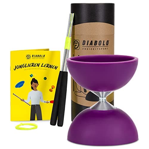 Diabolo Freizeitsport Jonglier-Set Basic (hellgrün), ideal zum Verschenken für Kinder & Einsteiger - Aluminum Handsticks