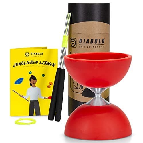 Diabolo Freizeitsport Jonglier-Set Basic (hellgrün), ideal zum Verschenken für Kinder & Einsteiger - Aluminum Handsticks