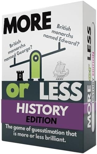More or Less | Mehr Oder Weniger Kartenspiel - Ideal für Erwachsene, Familien & Kinder - 2+ Spieler - Familienspiel & Re