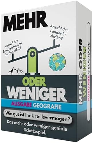 More or Less | Mehr Oder Weniger Kartenspiel - Ideal für Erwachsene, Familien & Kinder - 2+ Spieler - Familienspiel & Re