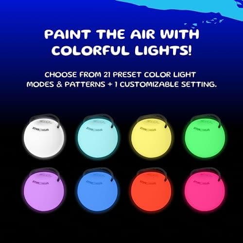 Glow.0 LED Poi - USB-aufladbar, vielfältige Farben & Lichteffekte, ideal für Anfänger & Fortgeschrittene, 22 Farb- und L