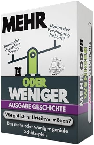 More or Less | Mehr Oder Weniger Kartenspiel - Ideal für Erwachsene, Familien & Kinder - 2+ Spieler - Familienspiel & Re