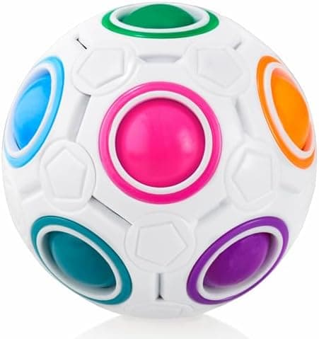 CUBIDI® Original Regenbogenball - Fidget Toy für Kinder und Erwachsene - Geschicklichkeits Spielzeug, Anti Stress, 5cm D