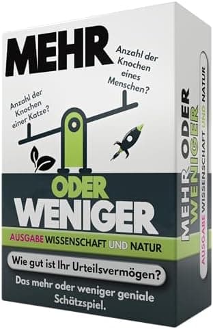 More or Less | Mehr Oder Weniger Kartenspiel - Ideal für Erwachsene, Familien & Kinder - 2+ Spieler - Familienspiel & Re