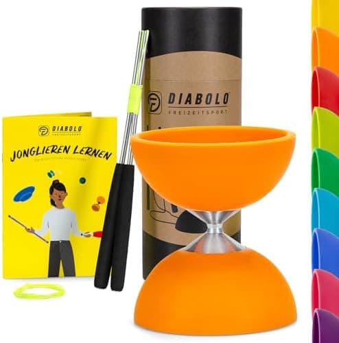 Diabolo Freizeitsport Jonglier-Set Basic (hellgrün), ideal zum Verschenken für Kinder & Einsteiger - Aluminum Handsticks