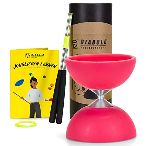 Diabolo Freizeitsport Jonglier-Set Basic (hellgrün), ideal zum Verschenken für Kinder & Einsteiger - Aluminum Handsticks