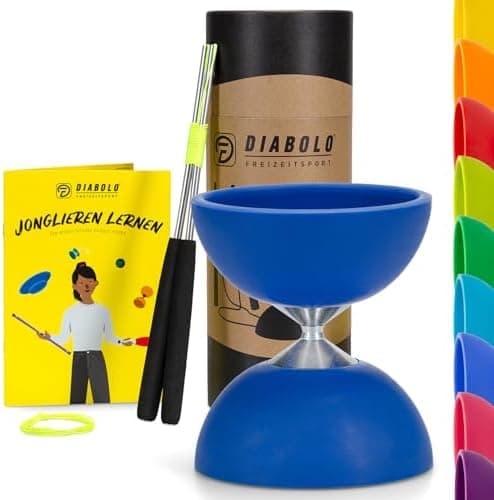 Diabolo Freizeitsport Jonglier-Set Basic (hellgrün), ideal zum Verschenken für Kinder & Einsteiger - Aluminum Handsticks