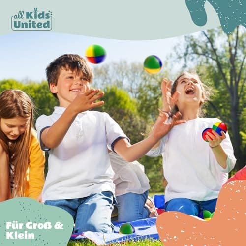 Kids United® Jonglierbälle im 5er Set; Weiche Juggling Balls für Anfänger & Fortgeschrittene; Professionelles Jonglierba