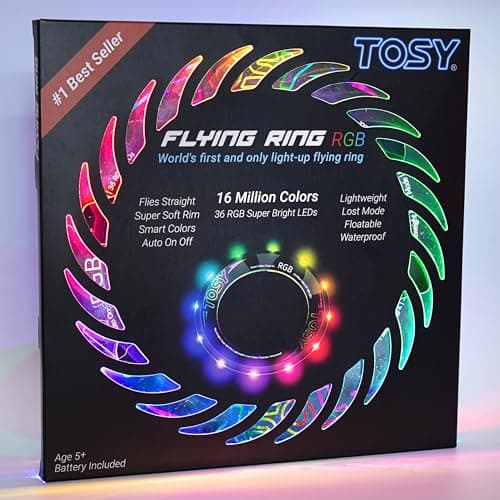 TOSY Flying Ring - Mehrfarbig, superhell, wasserdicht für Pool/Strand/Camping