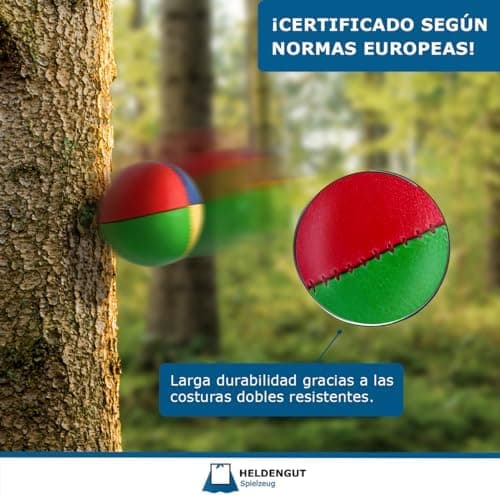 Jonglierbälle 5er Set – Profi-Beanspheres für Kinder & Anfänger – Geschicklichkeitsspeile, Soft Ball mit Buch