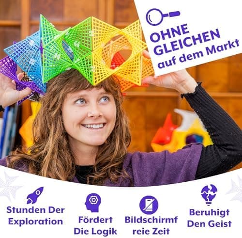 Hyperbolisches Konstruktionsspielzeug von Fun In Motion Toys - 7,6 x 7,6 cm STEM 3D-Abenteuer - Unendliche Flexible Form