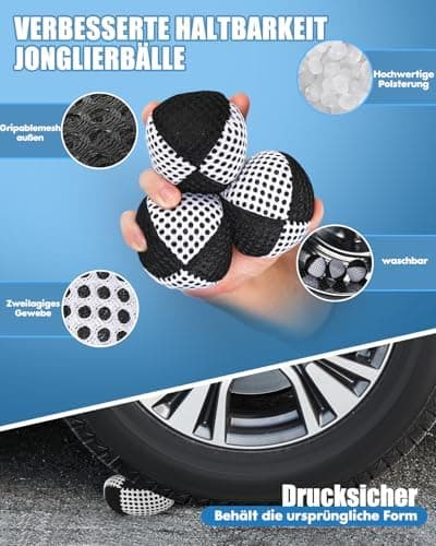 Jonglierbälle für Anfänger und Profis - 2 Schichten Netz, Tragetasche, 62mm Set
