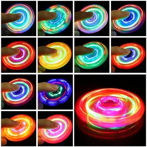 GigilliMini LED Licht Up Fidget Spinner 16er Pack für Kinder Głückwünsche zur Weihnachtsparty Glühendes Spielzeug für Go