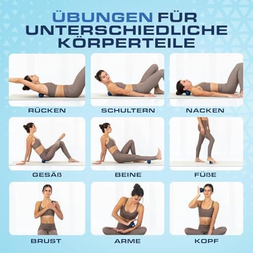 ELANI 3D-Textur Massage Ball - rutschfest & schwer ideal für Tiefenmassagen & Schmerzlinderung - Selbst-Massage für Rück