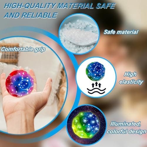 Tzeking 6 Stück LED Moon Ball - Hohe Springende Bälle, Super Stretch, Leicht zu Greifen - Geschenke für Jungen und Mädch