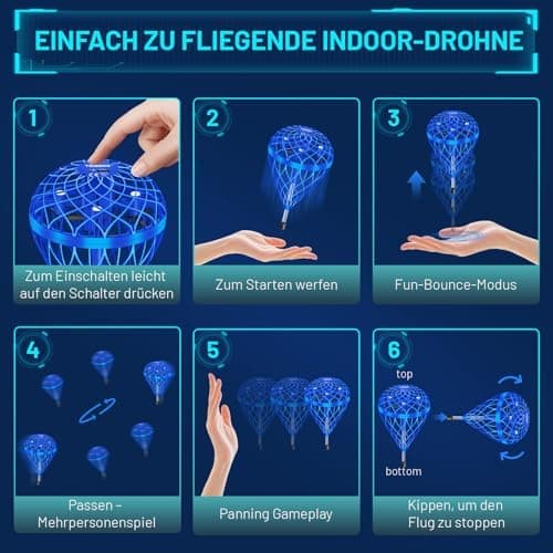 Magic Hover Ball Spielzeug für Kinder ab 6 Jahren - Fliegender Ball mit 360°-Flip und Drohnenfunktion - Geschenk für Jun