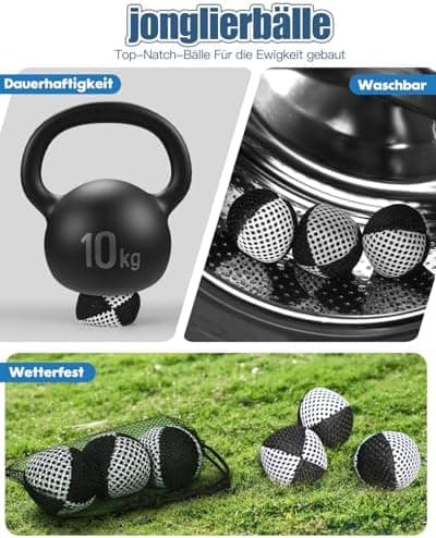 Jonglierbälle für Anfänger und Profis - 2 Schichten Netz, Tragetasche, 62mm Set