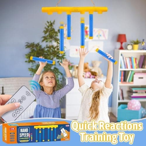 Fallende Stöcke Spiel für Kinder und Erwachsene - Reaktionstraining mit 3 Einstellbaren Geschwindigkeiten
| Drop Stick