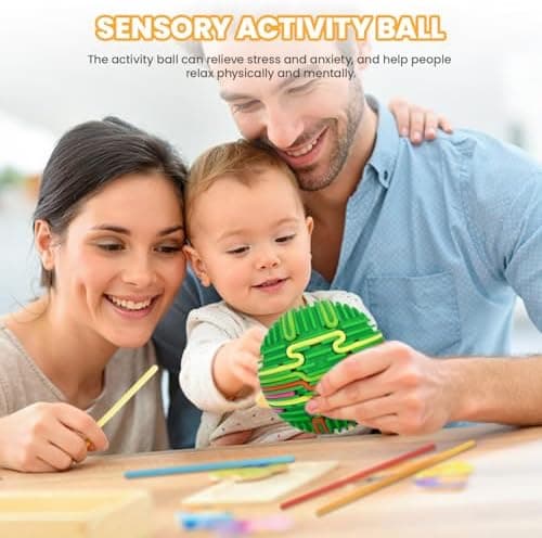 PushGoGo Sensorischer Aktivitätsball - Beruhigendes Fidget-Spielzeug für Kinder und Erwachsene - Stress, Angst, ADHS und