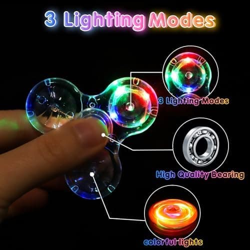 GigilliMini LED Licht Up Fidget Spinner 16er Pack für Kinder Głückwünsche zur Weihnachtsparty Glühendes Spielzeug für Go