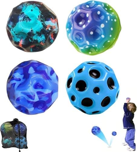 YiJiuBa Coole Moonballs 4 Bälle Für Kleinere Kinder Indoor Outdoor Sprünge Galaxis Mond Ball