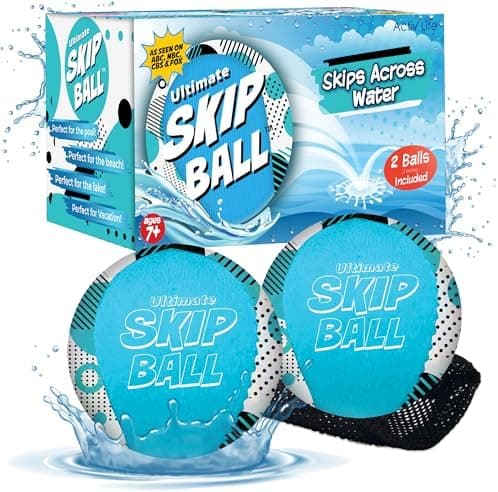 Activ Life Skip Ball - Wasserskipfunfeger für Kinder - 2er-Pack Schwarze und gefärbte Bälle