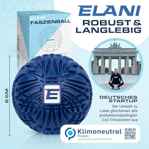 ELANI 3D-Textur Massage Ball - rutschfest & schwer ideal für Tiefenmassagen & Schmerzlinderung - Selbst-Massage für Rück