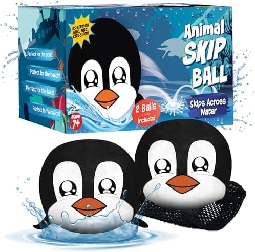 Activ Life Skip Ball - Wasserskipfunfeger für Kinder - 2er-Pack Schwarze und gefärbte Bälle