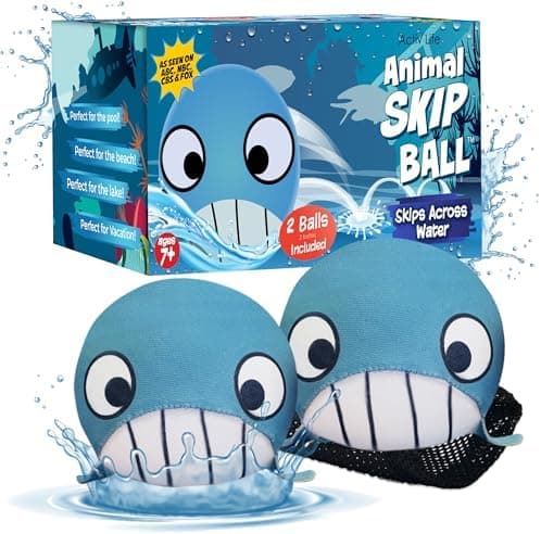 Activ Life Skip Ball - Wasserskipfunfeger für Kinder - 2er-Pack Schwarze und gefärbte Bälle