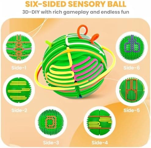 PushGoGo Sensorischer Aktivitätsball - Beruhigendes Fidget-Spielzeug für Kinder und Erwachsene - Stress, Angst, ADHS und