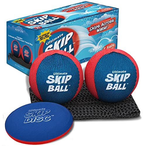 Activ Life Skip Ball - Wasserskipfunfeger für Kinder - 2er-Pack Schwarze und gefärbte Bälle