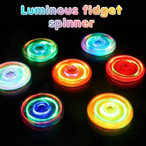 GigilliMini LED Licht Up Fidget Spinner 16er Pack für Kinder Głückwünsche zur Weihnachtsparty Glühendes Spielzeug für Go