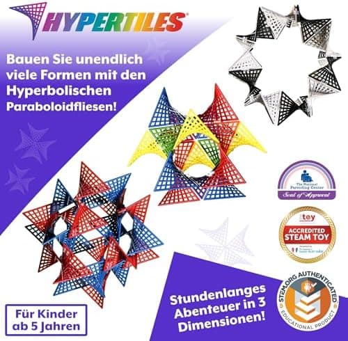 Hyperbolisches Konstruktionsspielzeug von Fun In Motion Toys - 7,6 x 7,6 cm STEM 3D-Abenteuer - Unendliche Flexible Form
