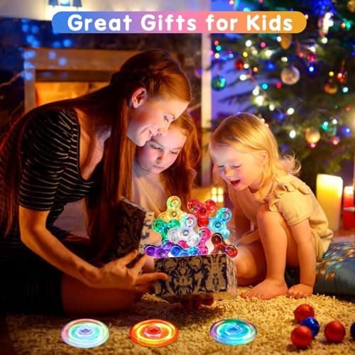 GigilliMini LED Licht Up Fidget Spinner 16er Pack für Kinder Głückwünsche zur Weihnachtsparty Glühendes Spielzeug für Go