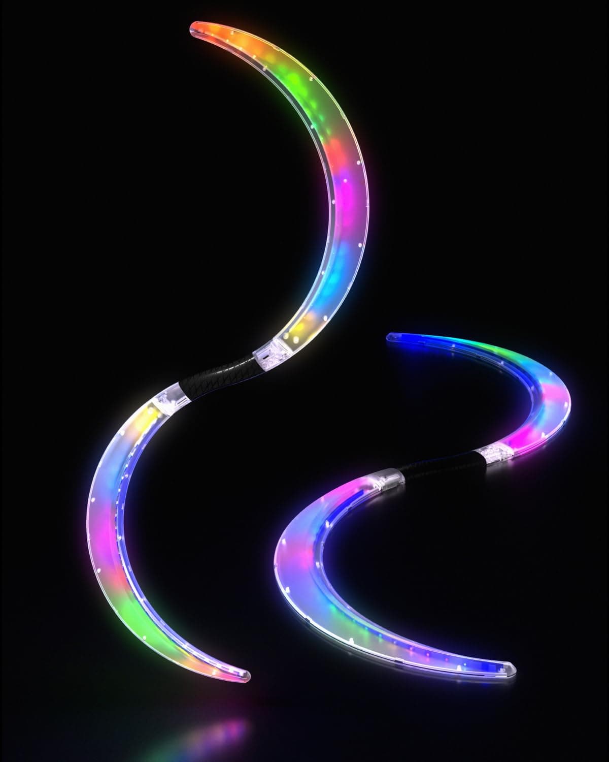 Magic LED S-Form Stäbe - Farben und tiefgreifender visueller Effekt für Jonglieren - 241 Farblichtmodi USB-Aufladbar