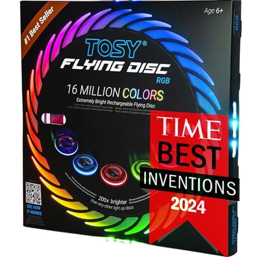 TOSY Flying Disc - 108 RGB-LEDs oder 36 einfarbig, Smart-Modi, wasserdicht für Kinder & Erwachsene, Outdoor-Spielzeug