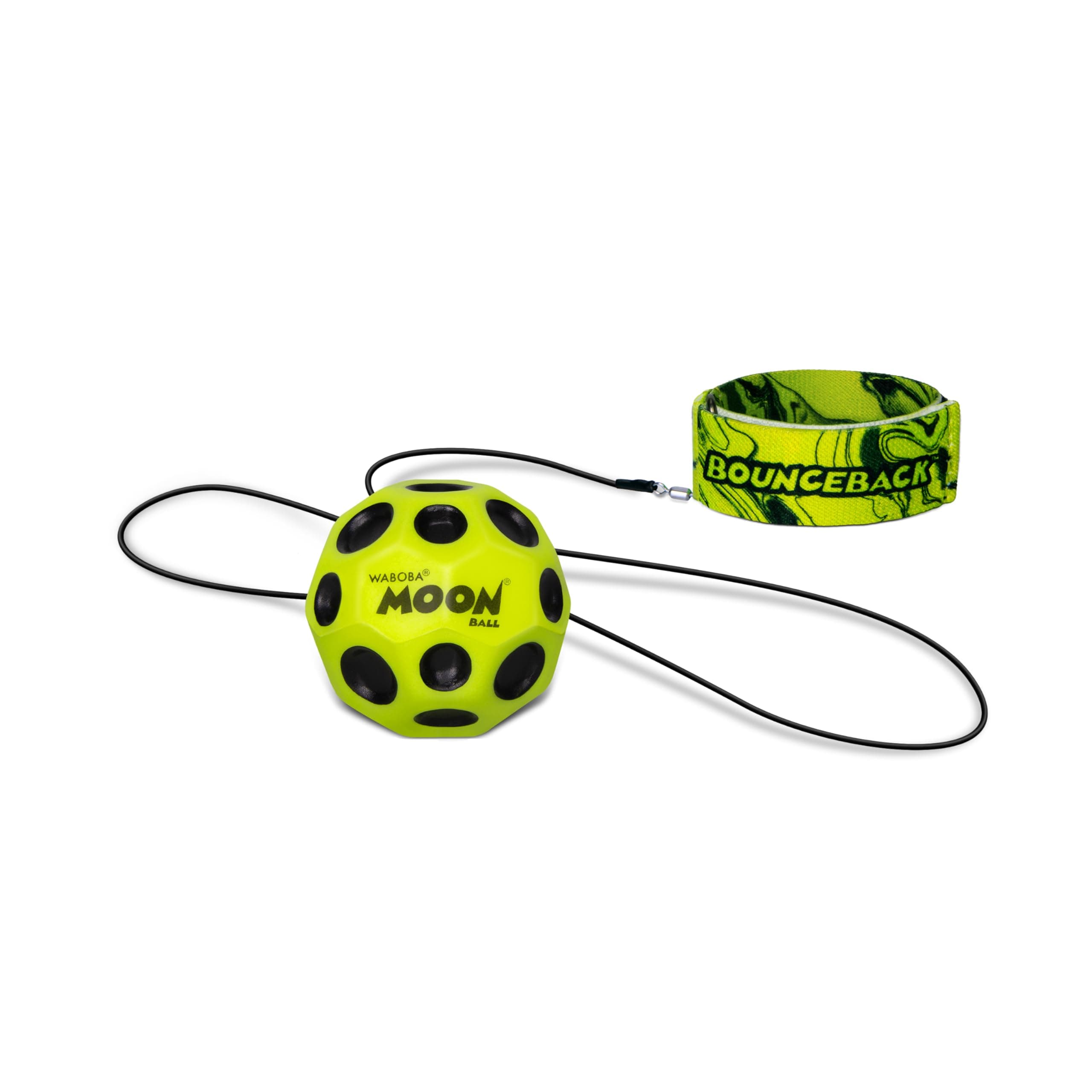 Waboba Bounceback x Returning Moon Ball - Leicht zu Greifen, Einheitsgröße - Gelb 60 mm
