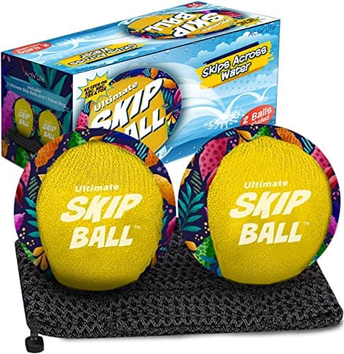 Activ Life Skip Ball - Wasserskipfunfeger für Kinder - 2er-Pack Schwarze und gefärbte Bälle