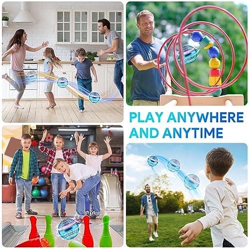 Airabc Magic Flying Orb Ball - Handsteuerbarer Schwebender Ball mit LED-Licht und Flyendes Spinner-Gerät für Kinder - In