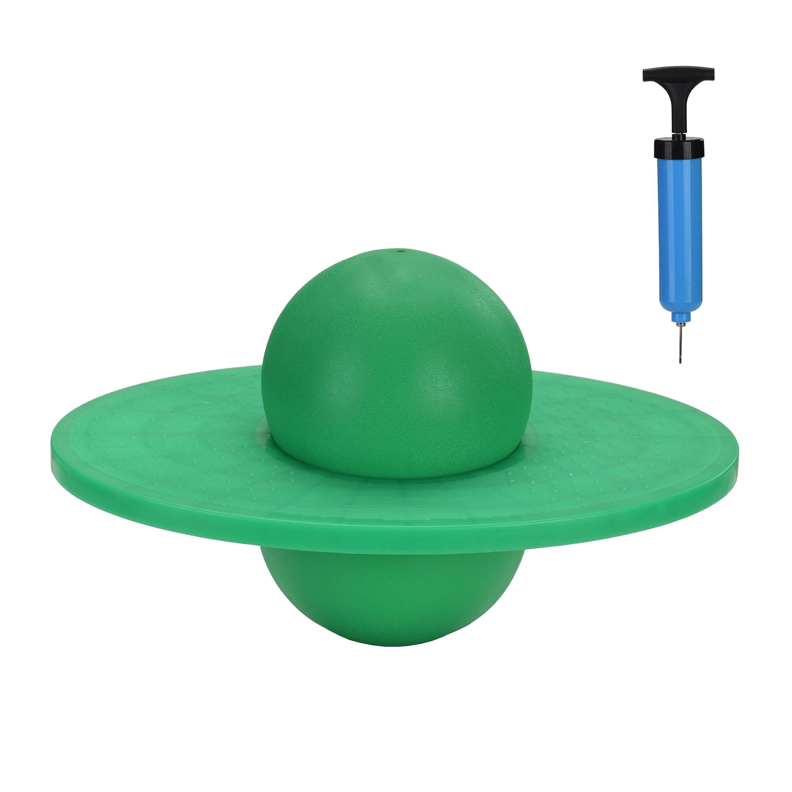 Relaxdays Pogo Ball für Kinder bis 100 kg, Outdoor Hüpfspielzeug mit Balance-Funktion, grün - HBT 25x39x28 cm