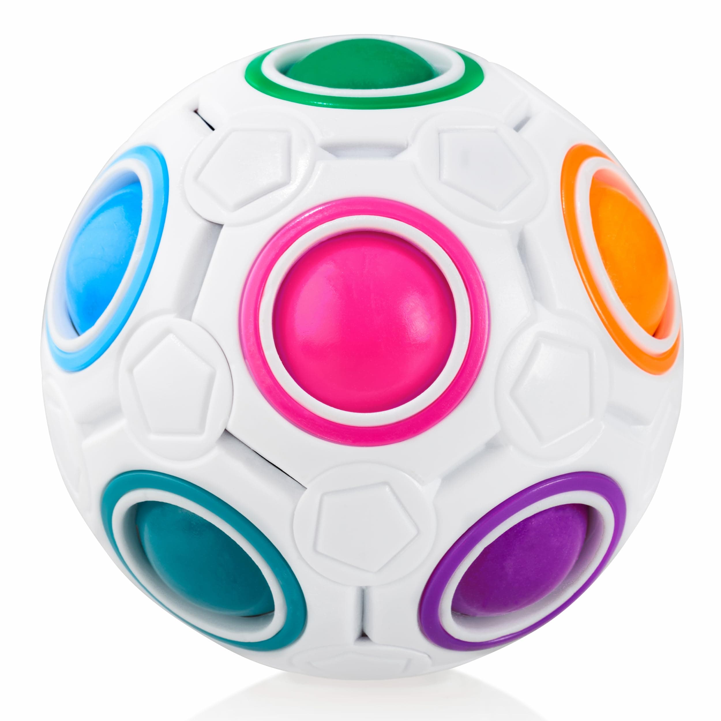 CUBIDI® Original Regenbogenball - Fidget Toy für Kinder und Erwachsene - Geschicklichkeits Spielzeug, Anti Stress, 5cm D